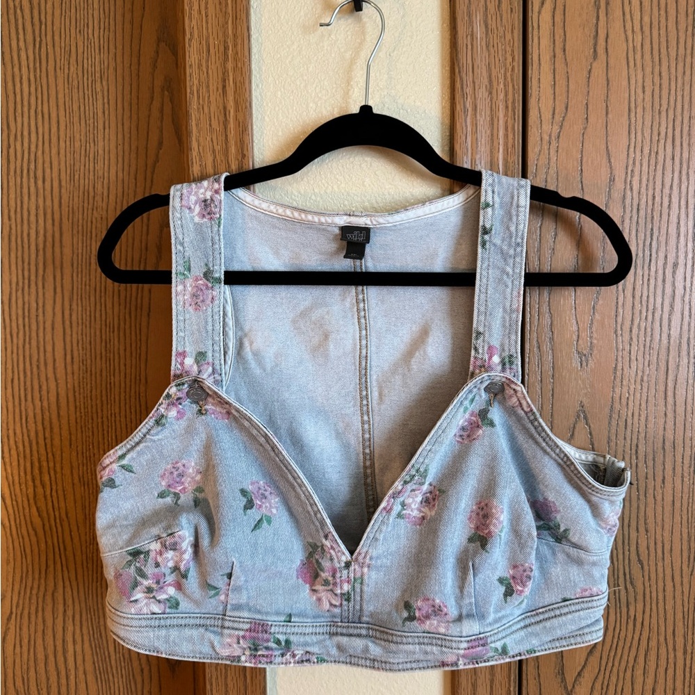 Wild Fable Denim Floral Bralette